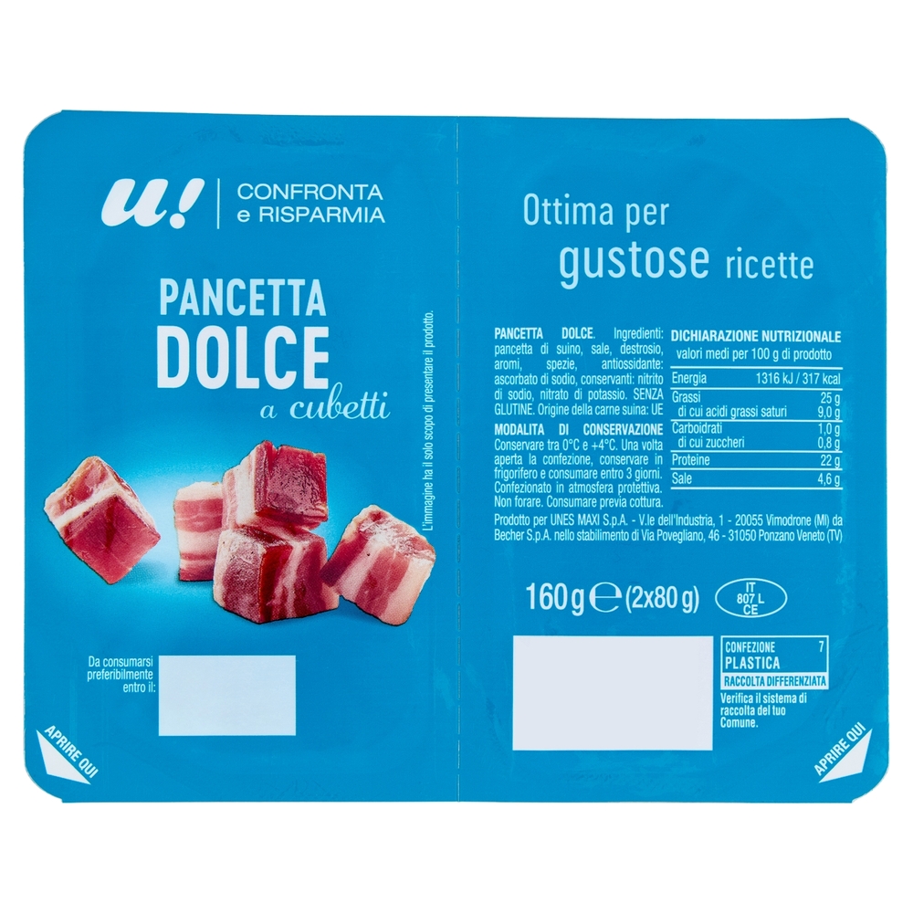 Pancetta Dolce a Cubetti U! Confronta e Risparmia